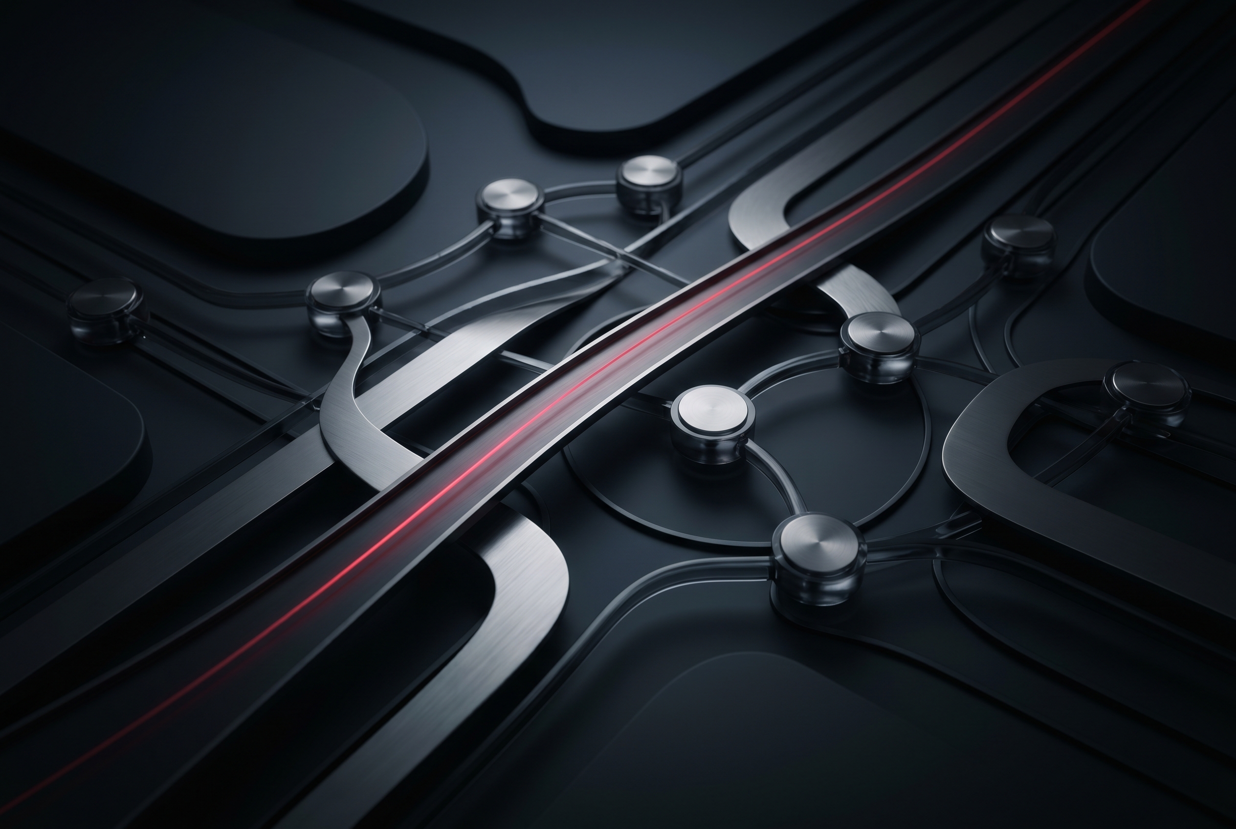 Editorial-style abstract image representing alignment across teams, systems, and workflows for enterprise AI adoption.